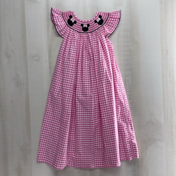 CLASSIC WHIMSY girls smocked Disney Minnie Mouse dress pink gingham 5Y cotton - Picture 7 of 7